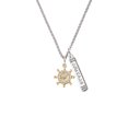 thumbnail image 2 of Delight Jewelry Goldtone Crystal Ship Wheel - Direction Silvertone Courage Strength Wisdom Honesty Bar Charm Necklace, 23", 2 of 4