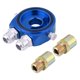 thumbnail image 1 of M20 x 1.5 Aluminum Oil Filter Cooler Sandwich Plate Adapter 1/8 NPT Oil Cooler Kit Blue, 1 of 5