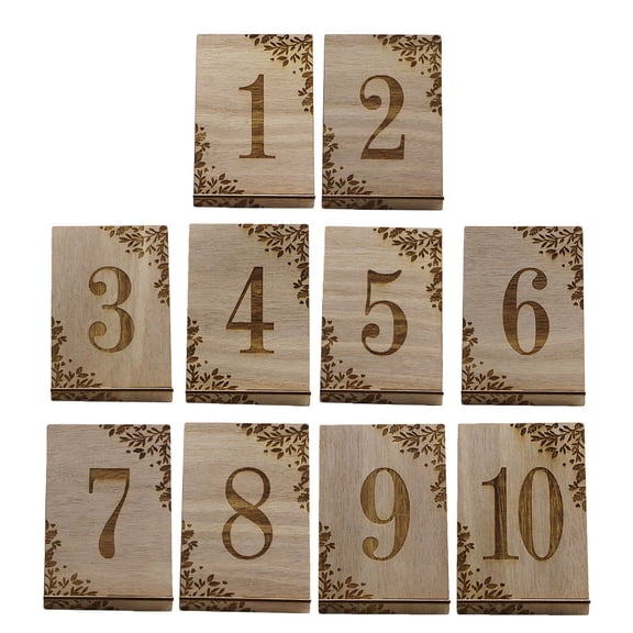Worgeous 10 Pcs Wooden Seat Sign Standing Table Number Wedding Name Cards Country Decor Decorations Banquet