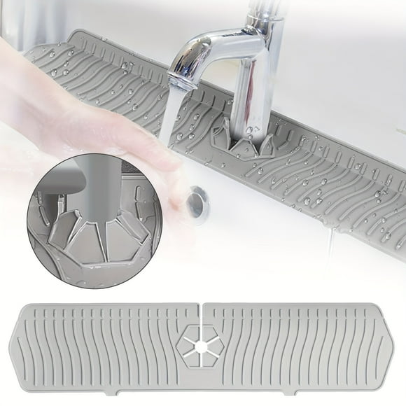Ultra-Grip Silicone Faucet Drainer Mat - Waterproof Countertop Protector with Advanced Drainage System for Kitchen & Bathroom Sinks - Easy Clean, Durable, and Heat-Resistant Home Accessory