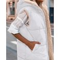 thumbnail image 5 of Fall Long Puffer Vest Women Sleeveless Hooded Reversible Fleece Sherpa Jacket Zip Up Winter Coat Outerwear Vests, 5 of 6