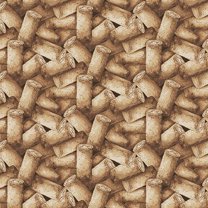Henry Glass After Five Packed Corks Brown Cotton Fabric By The Yard
