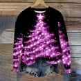 thumbnail image 6 of Feancey Holiday Tunic Tops for Women Fall Trendy Christmas Tree Print Plus Size T-Shirts Dressy Casual Long Sleeve Crewneck Pullover Sweatshirt Blue L, 6 of 6