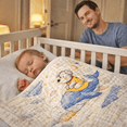 thumbnail image 1 of Whimsical Whale Baby Muslin Blanket Set – Soft Quilted Comfort for Newborns & Toddlers, 1 of 3