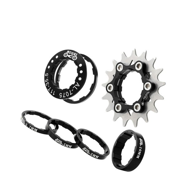 Transemion Cassette à 1 Vitesse Durable Ensemble de Conversion pour Moyeux 7-10s Noir 17T 1ensemble