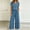 Blue, variant on WIZUTIZ Women's Modal Short Sleeve Top and Loose Sleep Pants Pajama Set Soft Knit Loungewear Stretchy Wide Leg Sleepwear 2 Piece Lounge Set