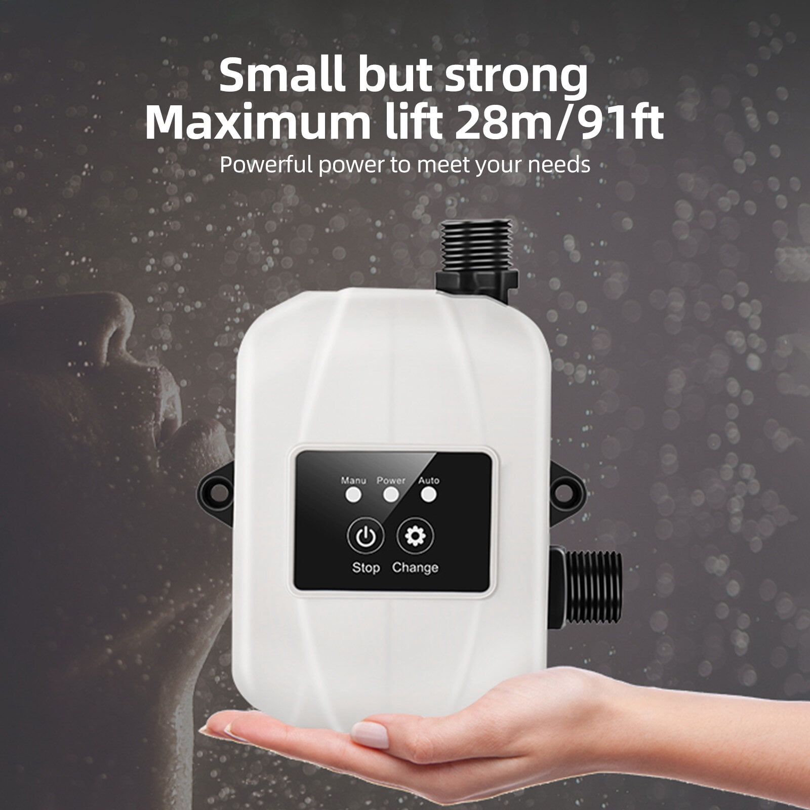 Water Pressure Booster Pump for Home 24V Automatic Shower Water Pressure Booster Silent Water Recirculating Pump with Power Adapter 150W Max Lift 92ft for Sprinklers Shower Kitchen Garden