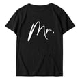 thumbnail image 2 of FASHOFT Couples Tshirt for Men Love Hearts Letter Print Tee Top Valentines Day Matching Shirts for Couple Black L, 2 of 5