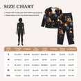 thumbnail image 4 of Pofeuu Elegant Golden Blue Ornaments Print Womens Pajamas Set Long Sleeve Sleepwear Button Down Nightwear Soft Pj Lounge Sets Button Down Pajamas Women-XX-Large, 4 of 7