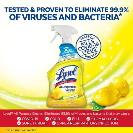 Lysol®, All-Purpose Cleaner, Sanitizing and Disinfecting Spray, Lemon Breeze Scent, 32 oz, Bottle