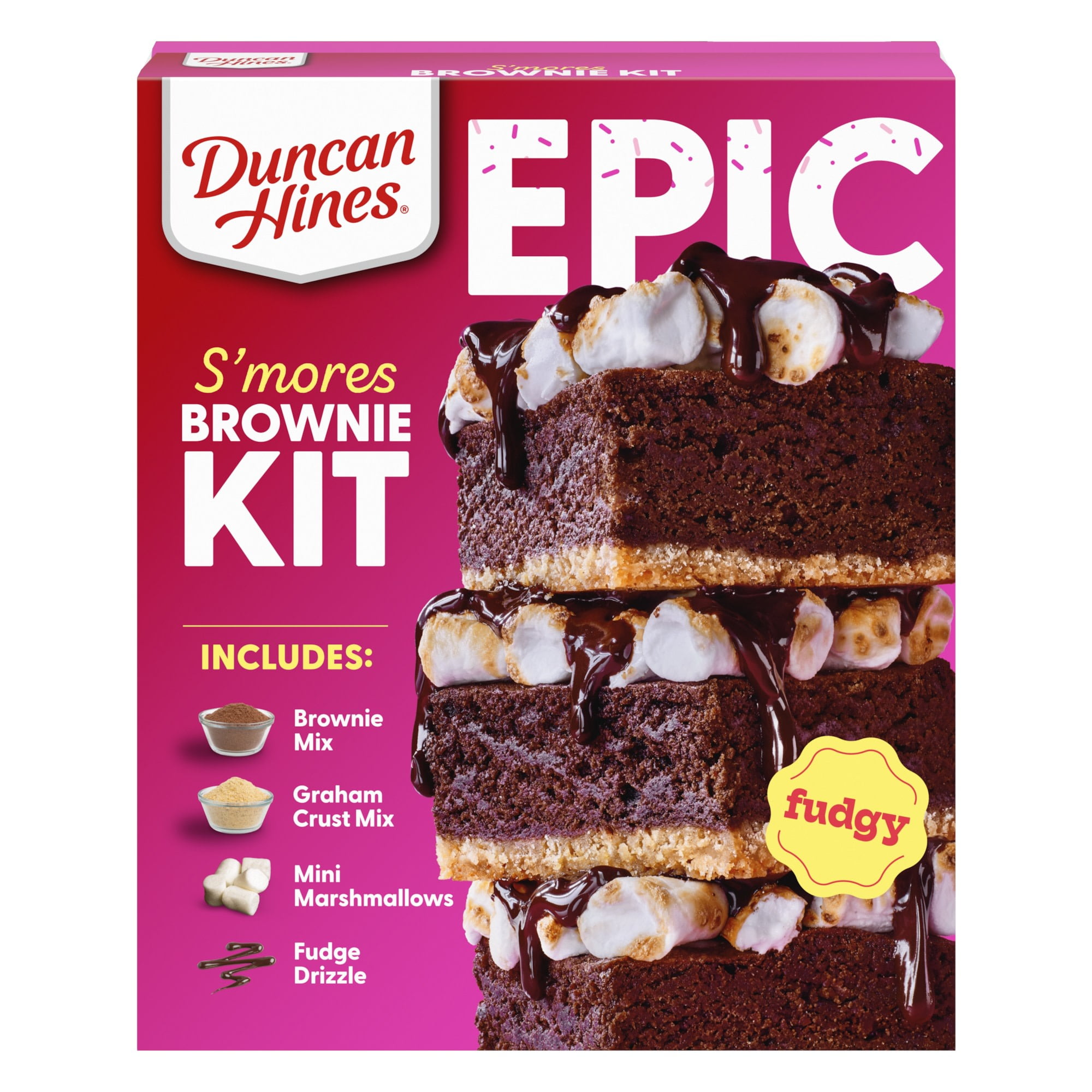 (5 pack) Duncan Hines EPIC Brownie Baking Kit, S'mores, 24.16 oz.