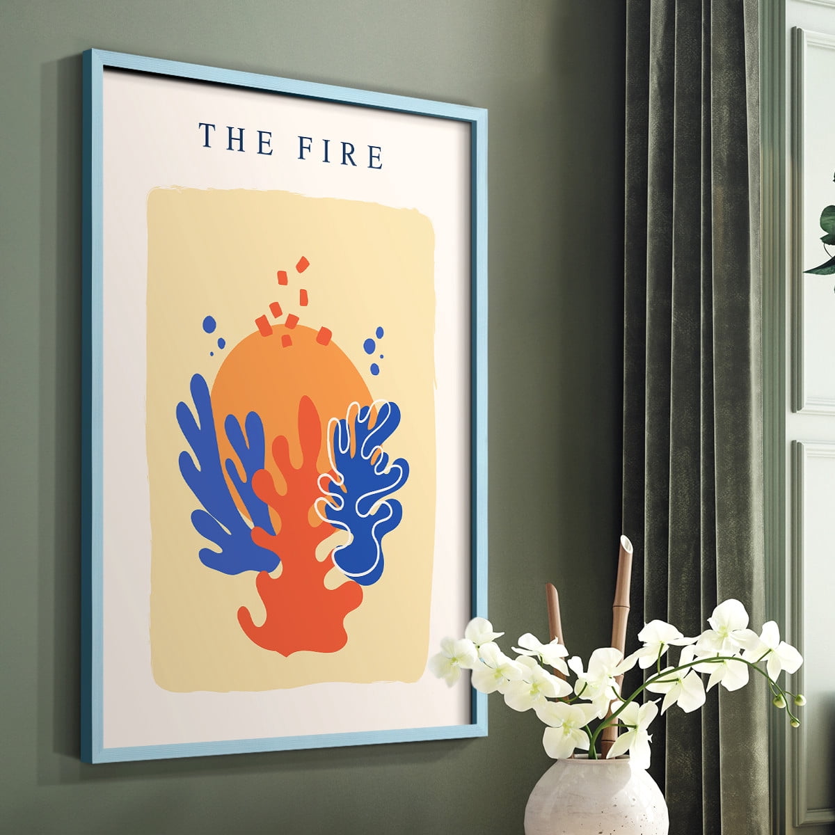 Matisse CCCXVI in Blue Solid Wood 8 x 10 Framed Print