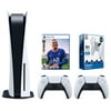 Sony Playstation 5 Disc Version Console with Extra White Controller, Surge PowerPack Battery Pack & Charge Cable and FIFA 22 Bundle