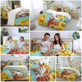 thumbnail image 6 of Cartoon Camels Full Size Comforter Set, Vintage Yellow Dasiy Flowers Teal Background Bedding for All Seasons, 4 Pcs Bed Set, 1Quiltcover (86"x86") ,1Sheet(80"x116"), 2Pillowcases (30"x20"), 6 of 9