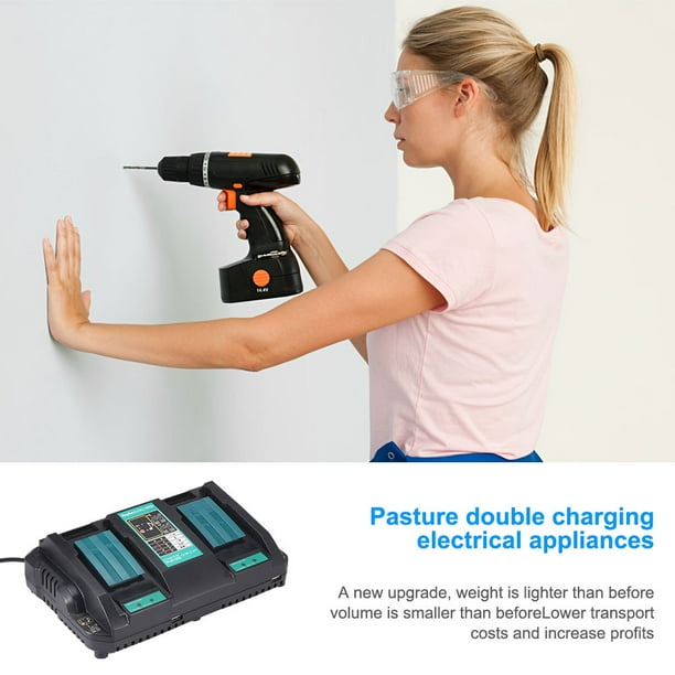 TiooDre Makita Dual Charger Dc18Rd 4A 6A 18V Lithium Makita Lithium Battery Charger Battery Fast Charger Usb