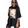 thumbnail image 3 of Plus Size Shirt for Women Black Tops for Women Short Sleeves Shirt for Women Landscape6 T Shirt Crewneck Shirt for Women 4XL, 3 of 5