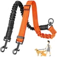 thumbnail image 1 of SlowTon Double Dog Leash Coupler, No Tangle 360Â° Swivel Dual Leashes for Walking 2 Dogs, Adjustable Length Reflective Splitter Leash for Training, Small, Medium & Large Two Dogs(Black&Orange), 1 of 7
