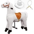 thumbnail image 2 of DEYGIA Ride on Horse for Kids with Reins and Cowboy Hat, Riding Horse Toy for 4 to 8 Years, (35.43'' Height) Ride on Horse Plush Walking Animal, Max Load 165LBS, 2 of 7