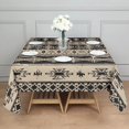 thumbnail image 3 of Brown Geometric Triangle Square Pattern Square Tablecloth,Waterproof Square Table Cover,Wipeable Spillproof Washable Table Cover for Home Kitchen Party Decor 42"X42"(107x107cm), 3 of 6