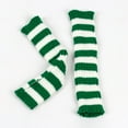 thumbnail image 4 of GDREDA Winter Striped Fingerless Convertible Mittens Touchscreen Texting Warm Knitted Handwear For Cold Weather Outdoor Activities Green,One Size, 4 of 4