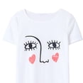 thumbnail image 4 of Camiseta de manga corta con estampado de patrón lindo de verano para mujer Camiseta gráfica L Sunnimix  Camiseta con estampado de mujer, 4 of 8