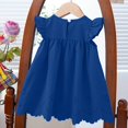 thumbnail image 7 of Xdegoge Cute Infant Summer Casual Dress for Baby Girls Knee Length A Line Ruffle Sleeveless Crewneck Bowknot Sundress Solid Eyelet Scalloped Hem Flowy Vacation Beach Play Wear for Toddler, 7 of 7