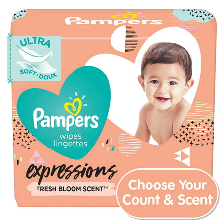 Pampers Baby Wipes Expressions, Fresh Bloom Scent, 3X Pop-Top, 168