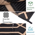 thumbnail image 3 of Yamaziot 9'x12' Outdoor Rugs Patio Rug Reversible Mats Waterproof RV Rug Camping Rugs Plastic Straw Rug Outdoor Area Rug for Patios, Porch, Balcony, Beach, Black Beige, 3 of 8
