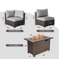 thumbnail image 5 of TANGJEAMER 7 Piece Patio Furniture Set with Fire Pit Table, All Weather Outdoor Sectional PE Rattan, Patio Conversation Sets with Cushions  for Garden Lawn Balcony(Gray), 5 of 10