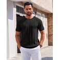 thumbnail image 2 of Jersey COOFANDY de punto para hombre, manga corta, color negro, 2 of 6