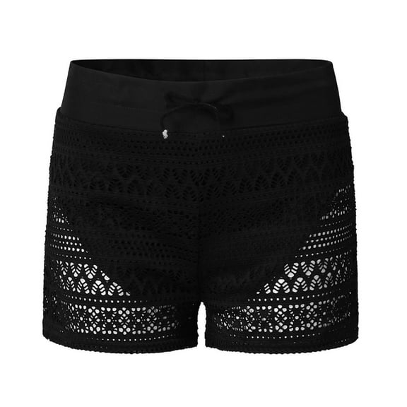 Babysbule Womens Swimwear Fashion Ladies Black Lace Shorts Ladies Boxer Shorts Spring Swimming Shorts