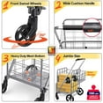thumbnail image 5 of Wellmax Folding 160lb Capacity Dual Swivel Wheels Metal Shopping Cart With Extra Basket, 5 of 9