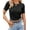 Black, variant on Zeagoo Women's T Shirt Short Sleeve Blouse Cute Tops Crewneck Woek Tee Summer Outfit Ribbed Trendy Shirts