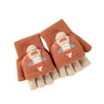 thumbnail image 6 of Yokua Kid Winter Knitted Cotton Mitten Convertible Half Finger Gloves with Flip Top, 6 of 16