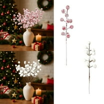 Yhmxh Artificial Berry Picks Snow Sprays Christmas Frosted Holly Berry Stems Twigs Winter Branches for Christmas Tree Fillers Decor Holiday Arrangement Wreaths Garland Crafts DIY Ornaments