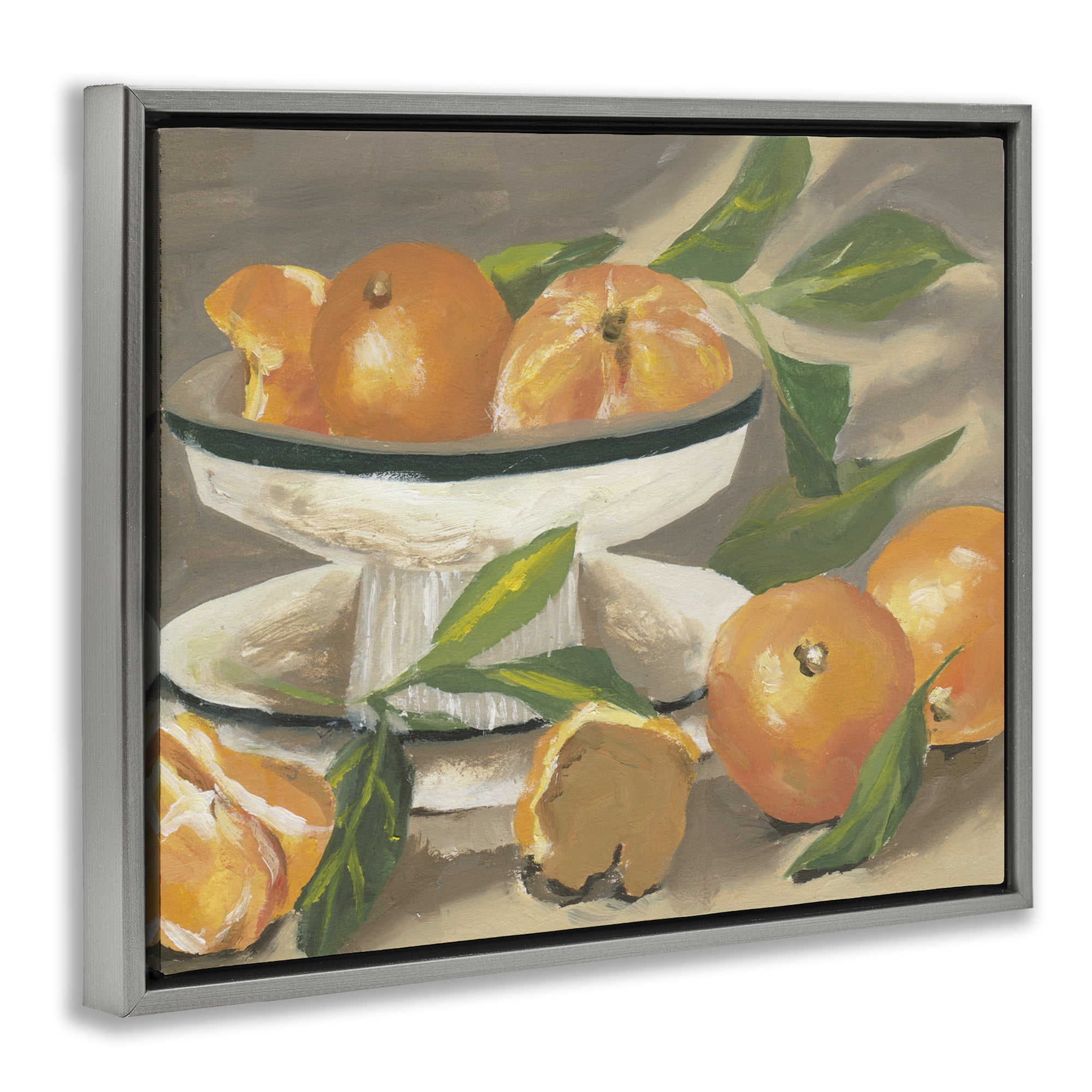 Stupell Industries Oranges in Stillness Gray Framed Floater Canvas Wall Art, design by Melissa Wang