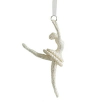 Luoshdecor Ballerina Dancer Hanging Christmas Ornaments,Pvc Glitter Angel Pendant for Christmas Tree, New Year, Birthday Parties