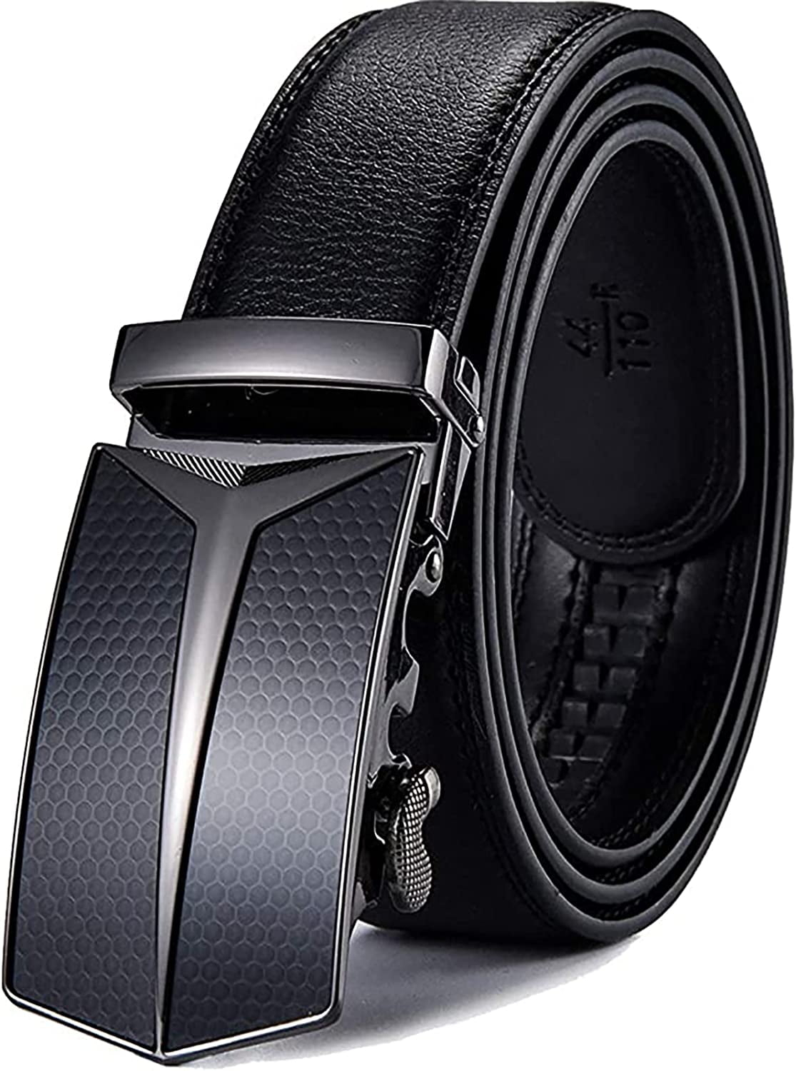 BULLIANT Men's Ratchet Belt - Genuine Leather, 1 3/8" Width, Trim-to-Fit, Zinc Alloy Buckle (Dress & Casual)