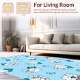 thumbnail image 2 of ODIKA 8'x8' Machine Washable Non-Slip Area Rug, Boho Floral Cat Whimsical Blooms High Traffic Rug, Blue, 287211, 2 of 7