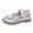 Silver, variant on DMDUOU Girls Dress Shoes Chunky Loafers for Girl Penny Loafers Round Toe School Uniform Slip On Oxford Shoes Beige 2-2.5Years