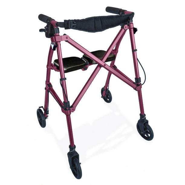 Able Life Space Saver Rollator, Lightweight Folding Walker for Seniors, Rolling Walker with