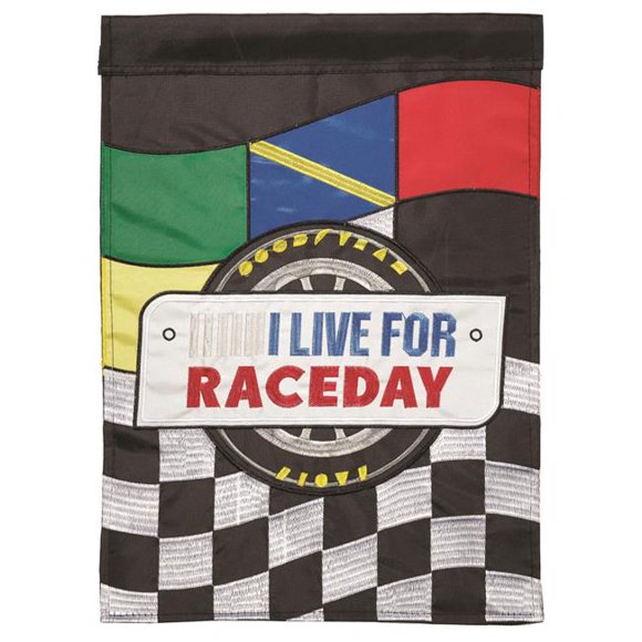 Magnolia Gardens M001323 29 x 42 in. Double Applique Checkered Race Day Polyester Garden Flag - Large