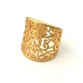 thumbnail image 1 of Jumpingount Anillo abierto ajustable moda hueco compromiso nupcial Festival fiesta vacaciones fecha trabajo fecha tienda joyería para mujer hombre Ropa, zapatos y accesorios Miscelánea Oro Jumpingount AP013900-02, 1 of 6