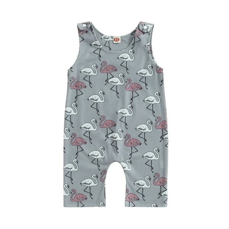 

Infant Baby Romper Stripe Sleeveless Crew Neck Buttons Snap Closure Jumpsuits Summer Bodysuits