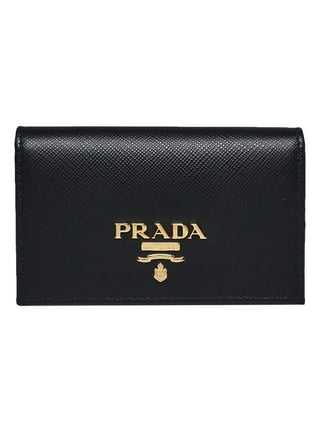 Prada Black Saffiano Leather Accordion Card Holder Prada