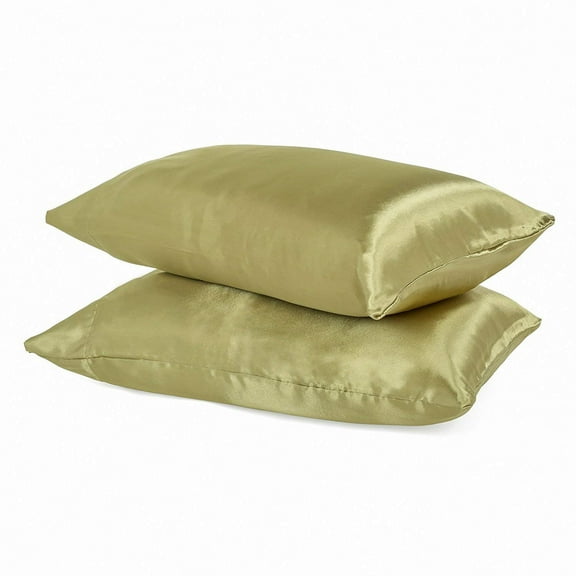 Orly'sDream Satin Pillowcase For Hair and Skin, Standard Size/Queen Size (20" x 30"), Set of 2 Envelope Closure Pillow Cases (Sage)