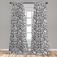 thumbnail image 5 of Ambesonne Black and White Curtains, Curly Leaf Art, Pair of 28"x95", Black White, 5 of 5