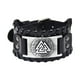 thumbnail image 2 of Triangle para hombre, Vintage de cuero PU a la moda para hombre, Medieval Tribal, Punk de cuerda , Cuero Plata Sunnimix pulsera de tótem vikingo, 2 of 8