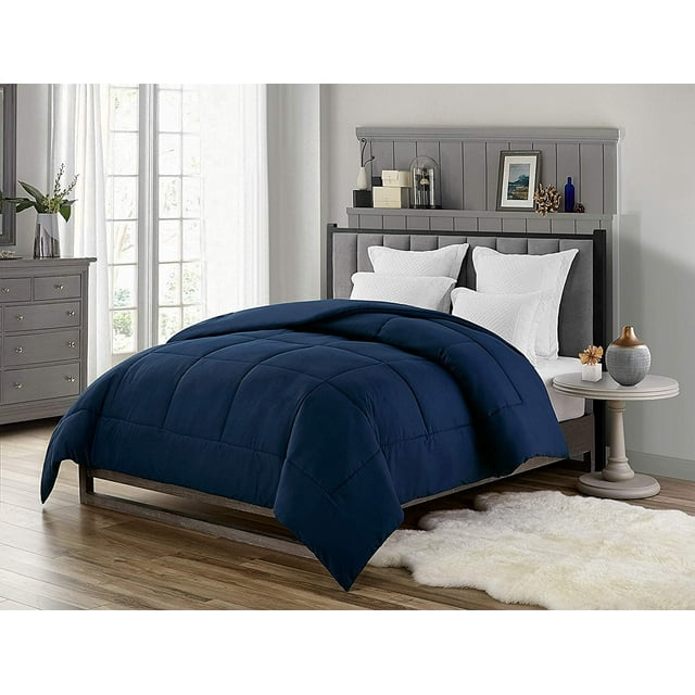 Couette Synthétique à Garnissage Lourd Swift Home, Literie Ultra Douce Toutes Saisons Hypoallergénique, Grand Lit/Double, Bleu Marine
