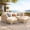 7-Piece with Ottomans, variant on 7-Piece Outdoor Patio Furniture Set-All-Weather Rattan 4-Seat Sofa & 2 Armless Chairs with Washable Cushions & Acacia Wood Top Coffee Table for Porch & Balcony, Beige